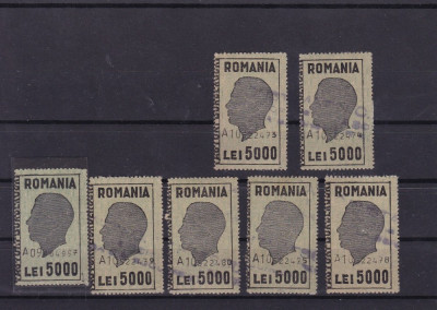 ROMANIA 1945 REGELE MIHAI EFIGIA NEAGRA LOT TIMBRE FISCALE foto