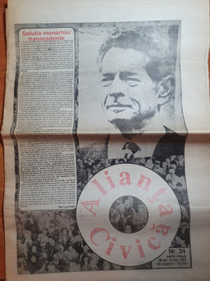 ziarul alianta civica 30 aprilie-6 mai 1992-vizita dupa 45 ani a regelui mihai foto