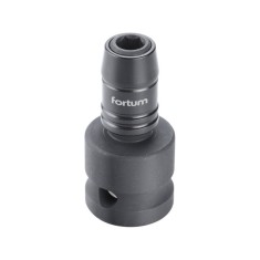 Adaptor FORTUM, impact 1/4&amp;amp;#039; pentru BIT-uri, prindere 1/2&amp;amp;#039;, cu eliberare rapida, CrMoV, lungime: 49 mm foto