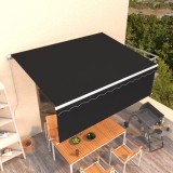 VidaXL Copertină retractabilă manual cu stor, antracit, 4x3 m
