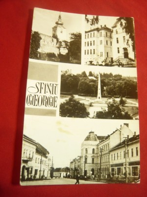 Ilustrata Sfantu Gheorghe cu 4 Vederi circulat 1968 foto