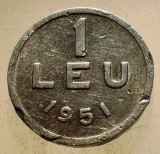 1.375 ROMANIA RPR 1 LEU 1951, Aluminiu