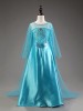Rochie Elsa Frozen cu Trena Lunga - Costum Serbare Copii 4-8 Ani - Rochita Fetite Frozen, Albastru