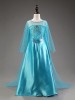 Rochie/rochita costum Elsa Frozen cu trena lunga, 4-5 ani, 5-6 ani, 6-7 ani, 7-8 ani, 8-9 ani, Bleu