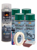 Kit complet reparatie si vopsire jante culoare Verde Metalizat, V4, AVEX