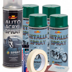 Kit complet reparatie si vopsire jante culoare Verde Metalizat, V4