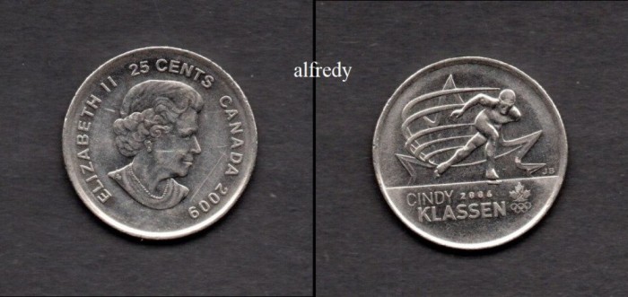 CANADA 2009 25 cents Cindy Klassen