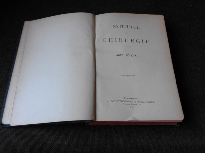 INSTITUTUL DE CHIRURGIE ANUL 1890/91