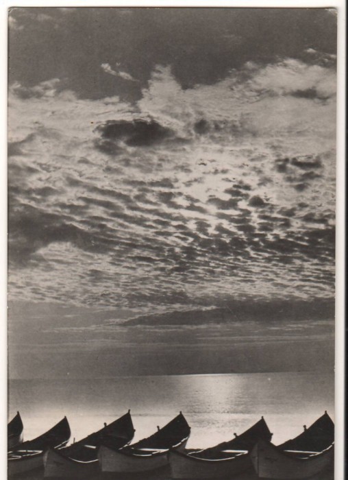 CPIB 18120 CARTE POSTALA - EFORIE. ZORI DE ZI LA MARE, RPR, BARCA, 1957