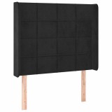 Cumpara ieftin Tablie de pat cu aripioare, negru, 93x16x118/128 cm, catifea
