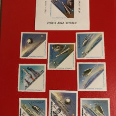 YEMEN, SPACE - COLIȚĂ + SERIE COMPLETĂ/SERIE COMPLETĂ SUPRATIP. MNH