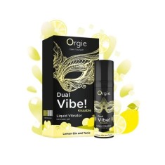 Gel Stimulator Vibrator Lichid Dual Vibe! Aroma Gin tonic si Lamaie, 15 ml