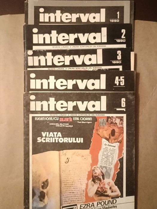 Revista Interval nr. 1-6/ 1990 (Puterea și literatura; Eros; Restaurarea omului; corpul; Viața scriitorului)