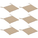Outsunny Set de 6 Perne pentru Scaune de Dining 40x40 cm 6 Bucăți Perne pentru Scaune de Grădină Matlasate cu Benzi Kaki | Aosom Romania