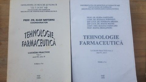 Tehnologie farmaceutica vol.1-2- Eliza Gafitanu | Okazii.ro