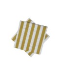 Set 10 servetele dungi albe/aurii 33x33 cm