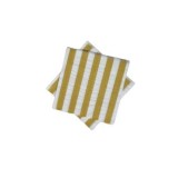 Set 10 servetele dungi albe/aurii 33x33 cm