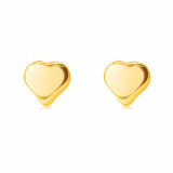 Cumpara ieftin Cercei aur galben 585-forma de inima, lucioasa, netedă și simetrică