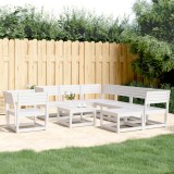 VidaXL Set mobilier relaxare grădină, 8 piese, alb, lemn masiv de pin