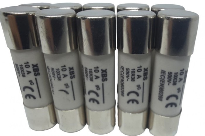 Set 10 sigurante 10x38 10A fuzibile cilindrice ceramica 500V AC gG