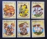 Ciuperci - Burkina Faso 1985 - Set Complet 6 Timbre Individuale Floră &amp; Ciuperci (Ștampilat / CTO) CP1_II