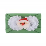 Bentita verde cu alb lata pentru fetite - Mos Craciun