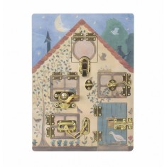 Jucarie Montessori Casuta iepurasilor, joc din lemn cu sisteme de inchidere Egmont Toys