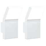 Cumpara ieftin Lampi exterioare de perete cu LED 2 buc. alb, aluminiu turnat