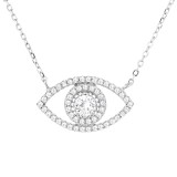 Lantisor argint 925, JW1240, model ochisor, placat cu rodiu