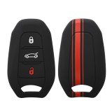 Husa Cheie Auto pentru Peugeot / Citroen - 3 Butoane - Keyless Go, Silicon, Negru, 45654.01, Kwmobile