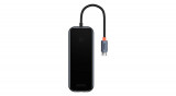 Baseus Hub 5in1 AcmeJoy series USB-C 2xUSB 3.0 + USB 2.0 + USB-C PD + RJ45 (gri &icirc;nchis)