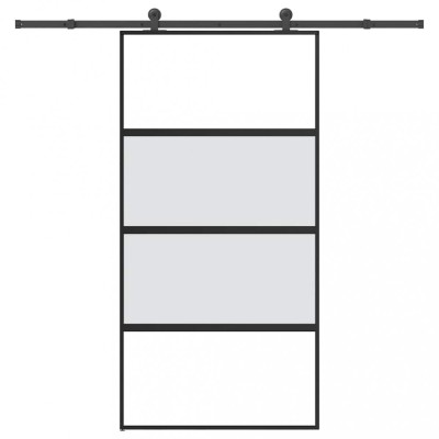 vidaXL Ușă glisantă cu set de feronerie sticlă temperată și aluminiu 3333000 foto