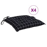 Cumpara ieftin Perne scaun, 4 buc., negru carouri, 50x50x7 cm, textil oxford