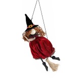 Figurina Vrajitoare Halloween textil multicolor cm 28 H