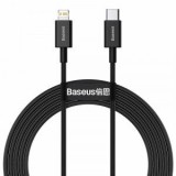 Cablu alimentare si date Baseus Superior, Fast Charging Data Cable pt. smartphone, USB Type-C la Lightning Iphone PD 20W, 2m, negru