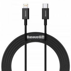 Cablu alimentare si date Baseus Superior, Fast Charging Data Cable pt. smartphone, USB Type-C la Lightning Iphone PD 20W, 2m, negru