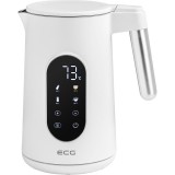 Fierbator electric ECG RK 1799 Smart White, 1.7 litri, 2200 W, pereti dubli, panou tactil, functii presetate, alb
