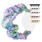 Curea textila elastica, compatibila Apple Watch 9|8|7|6|5|4|3|2|1 Series, 41mm|40mm|38mm, Scrunchies 10