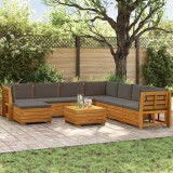 vidaXL Set de canapele de exterior 9 Bucată Maro Lemn Solid de Acacia 3403111