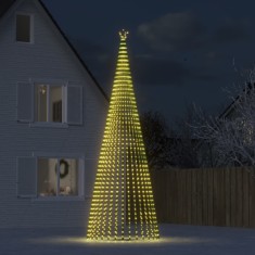 vidaXL Con de lumină brad de Crăciun, 1544 LED-uri, alb cald, 500 cm foto