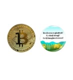 Cumpara ieftin Set cadou format din moneda de colectie Bitcoin si insigna Dactylion cu mesaj motivational