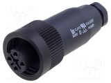 Conector circular BINDER 693, RD24 mamă 4 pini argintat 16A IP67
