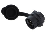 Conector circular soclu tată 2 pini 10A 400V IP67 drept LUTRONIC