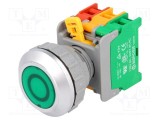 Comutator AUSPICIOUS 30mm acţionat prin apăsare 2 NC NO