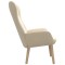 Scaun de relaxare, crem, material textil - 5