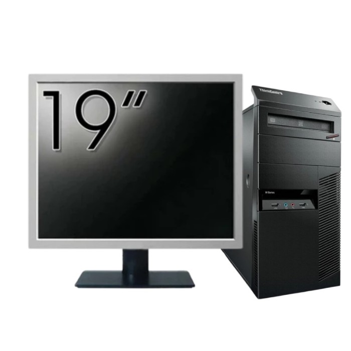 Pachet Calculator Second Hand Lenovo ThinkCentre M83 Tower, Intel Pentium G3220 3.00GHz, 8GB DDR3, 500GB HDD, DVD-ROM + Monitor 19&amp;quot; NewTechnology