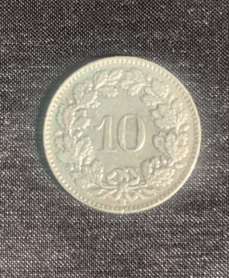 Moneda 10 rappen 1962 Elveția foto