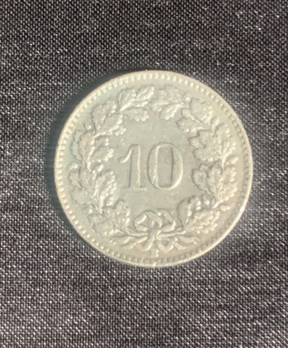 Moneda 10 rappen 1962 Elveția