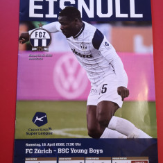 Program meci fotbal FC ZURICH - YOUNG BOYS BERNA / FC SION (aprilie 2022)