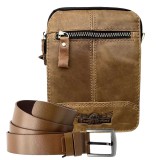 Cadou pentru barbati: Set Borseta Though Ryder + Curea Alpin POLO din Piele naturala de Bovina